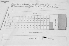 II-137 Kaart van te verkopen grondpercelen, gelegen aan de Van Alkemadestraat, Goudsesingel en Jodenlaan