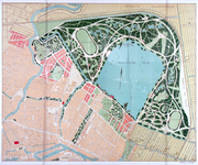 II-159-2 Plattegrond van Kralingen en Crooswijk met een [niet uitgevoerd] ontwerp voor het Kralingse Bos