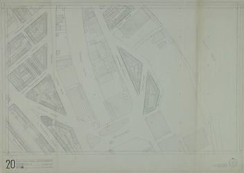 II-182-02 Kaart van het middendeel van Rotterdam, bestaande uit 20 bladen. Blad 20 de Nassauhaven en omgeving