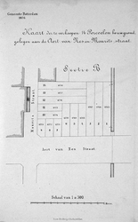II-55 Kaart van te verkopen Perceelen bouwgrond | gelegen aan de Aert van Nes- en de Maurits-straat