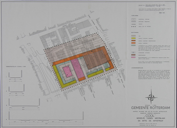 II-61-01 Plattegrond van een gedeelte van de wijk Cool met aanwijzing van de bestemmingen. Het afgebeelde gebied wordt ...