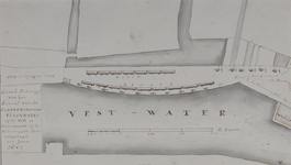 RI-1066 Plattegrond van de Scheveningsche Vischmarkt op de Coolvest bij de Binnenwegse Poort