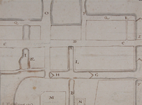 RI-257 Reconstructie van de plattegrond van de oude sluis en de schotdeuren, anno 1461