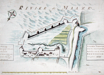 RI-381 Plattegrond van het zuidwestelijke deel van de stadsdriehoek, gebaseerd op de kaart van H. Haestens van 1599.