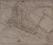 RI-4 Reconstructie van de plattegrond van Rotterdam omstreeks 1300.