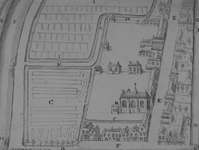 RI-666 Plattegrond van het Sint-Agathaklooster, of Witte Zusteren Klooster, gelegen aan westzijde van de ...