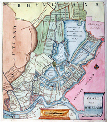 RISCH-12 Kaart van het Hoogheemraadschap van Schieland, omgeven door de Krimpenerwaard en de hoogheemraadschappen van ...