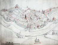 RISCH-190 Plattegrond van de stad Den Briel anno 1500