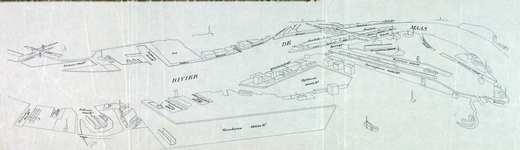 VII-44-01A Kaart van de haven van Rotterdam, in vogelvluchtperspectief