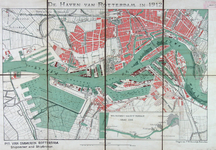 VII-47A Kaart van de havens van Rotterdam. Inzetkaartje: de waterweg van Rotterdam naar zee