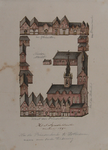 XI-1 Plattegrond van het Sint-Agnietenklooster [Admiraliteitshof] gezien van de kant van de Prinsenstraat.