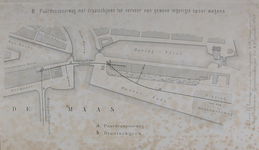 XVII-21-01 Plankaart van een paardenspoorweg tussen het Maasstation en Rotterdam-Zuid