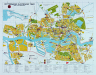 XVII-79-00-00-19 Kaart van Rotterdam met de tram- en autobuslijnen van de RET