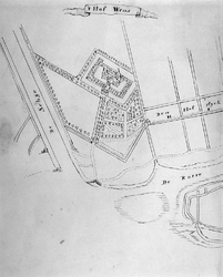XXIX-59 Reconstructie van de plattegrond van het Hof Wenna, anno 1400
