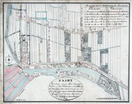 XXXI-268-17 Kaart met een overzicht van de palen die zijn geplaatst om de grens aan te geven tussen de stad Rotterdam ...