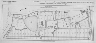 XXXI-274 Kaart van 70 te verkopen grondpercelen gelegen tussen de Oostzeedijk, de Hoflaan en de 's-Gravenweg