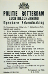 2001-1110 Oproep van commissaris van politie J.A. Kok aan de bevolking van Rotterdam om beschermende maatregelen te ...
