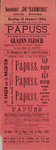 2002-1353 Aankondiging van de act Glazen Flesch door Papuss in sociëteit de Harmonie aan de Coolvest.
