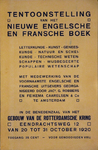 2002-1411 Aankondiging van de tentoonstelling van het Nieuwe Engelse en Fransche Boek in het gebouw van De ...