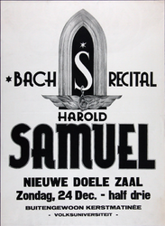 2002-1502 Aankondiging van concert in de nieuwe Doele Zaal door pianist Harold Samuel, op initiatief van de ...