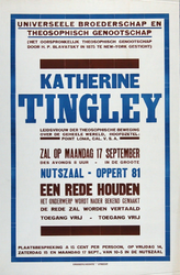 2002-1508 Aankondiging rede gehouden door Katherine Tingley bij het Universeele Broederschap en Theosopisch Genootschap ...