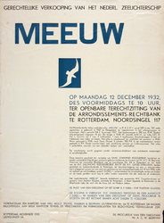 2002-1915-TM-1917 Aankondigingen van de gerechtelijke verkopen van respectievelijk het zeelichterschip Meeuw, het ...
