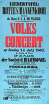 2004-635 Aankondiging van een concert door het Rotte's Mannenkoor op de binnenplaats van Sociëteit Harmonie.