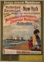 G-0000-0024 Eenige directe maildienst tusschen Rotterdam Amsterdam- New York. Wekelijksche vaart met de stoomschepen ...