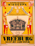 G-0000-0067 Sprekende bioscope Alberts Fréres. Vertooning der nieuwste opnamen Standplaats: Vreeburg naast den schouwburg.