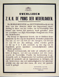 G-0000-0571 Overlijden z.k.h. de prins der Nederlanden (...) Rotterdam, 4 juli 1934, De burgemeester voornoemd, Fortuyn.