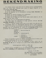 IA-1940-0013 Bekendmaking door de directeur van M.H. in zake opruimingswerkzaamheden. 21 Mei.