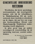 IA-1940-0016 Gemeentelijke Arbeidsbeurs Rotterdam . Inschrijving van werklieden die bij de opruimingswerkzaamheden ...
