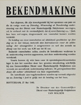 IA-1940-0025 Bekendmaking van de Burgemeester in zake de betaling van voorschotten aan puinruimers. 27 Mei.