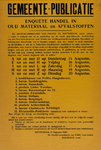 IA-1940-0035 Gemeente-Publicatie. Enquête handel in oud materiaal en afvalstoffen. 13 Augustus.