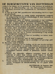 IA-1940-0036 De Burgemeester van Rotterdam vestigt de aandacht op de bekendmaking van de Wehrmachtsbevelhebber d.d. 6 ...