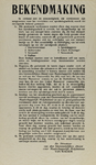 IA-1940-0050 Bekendmaking van de directeur van de Gemeentelijke Dienst voor Maatschappelijk Hulpbetoon, de heer Van ...