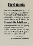 IA-1940-0054D Havenarbeiders. Tewerkstelling in Duitsland. De Directie der Gemeentelijke Arbeidsbeurs.