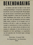 IA-1941-0007 Bekendmaking van de Burgemeester tegen Sabotage-handelingen. 21 Januari.