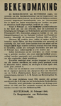IA-1941-0012 Bekendmaking over Registratie van duiven. Laatste waarschuwing aan houders van post- en sierduiven. 20 Februari.