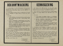 IA-1941-0014 Bekanntmachung. Kennisgeving van Weermachtbevelhebber in Nederland, Fr. Christiansen, Generaal der ...