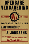 IA-1941-0087 Openbare Vergadering van het Nederlands Verbond van Vakverenigingen. Woensdag 1 october in zaal Harmonie. ...