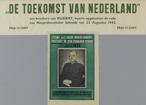 IA-1942-0097A ''De toekomst van Nederland''. Brochure van Mussert. Steunt als goede Nederlander Mussert in zijn zwaren ...