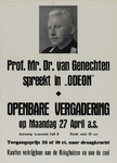 IA-1942-0118 Prof. Mr. Dr. R. van Genechten spreekt in Odeon . Openbare vergadering op Maandag 27 April.