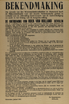 IA-1943-0015 Bekendmaking (v.d. burgemeester). De ontruiming van Hoek van Holland bevolen. Januari 1943. Op verzoek van ...