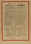 IA-1943-0063 Erlass - Decreet (betreffende de afkondiging van het politie-standrecht voor het bezette Nederlandsche ...