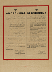 IA-1943-0064 Anordnung - Beschikking van de hoogere S.S. - en Politieleider bij den Rijkscommissaris voor het ...