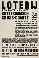 II-0000-0302 Rotterdamsch Crisis Comité. Collecte dinsdag 10 october. Loterij ten bate van het R.C.C.
