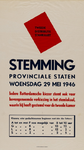 III-1946-0098 Stemming Provinciale Staten. Woensdag 29 Mei 1946. Tweede distributiestamkaart. Iedere Rotterdamsche ...