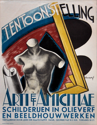 IX-1956-0047A Tentoonstelling Arti et Amicitiae. Schilderijen in olieverf en beeldhouwwerk vervaardigd door leden der ...