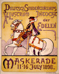 X-0000-0152 Delftsch Studentencorps, Xe Lustrum. Intocht der edelen. Maskarade 11-16 July 1898.